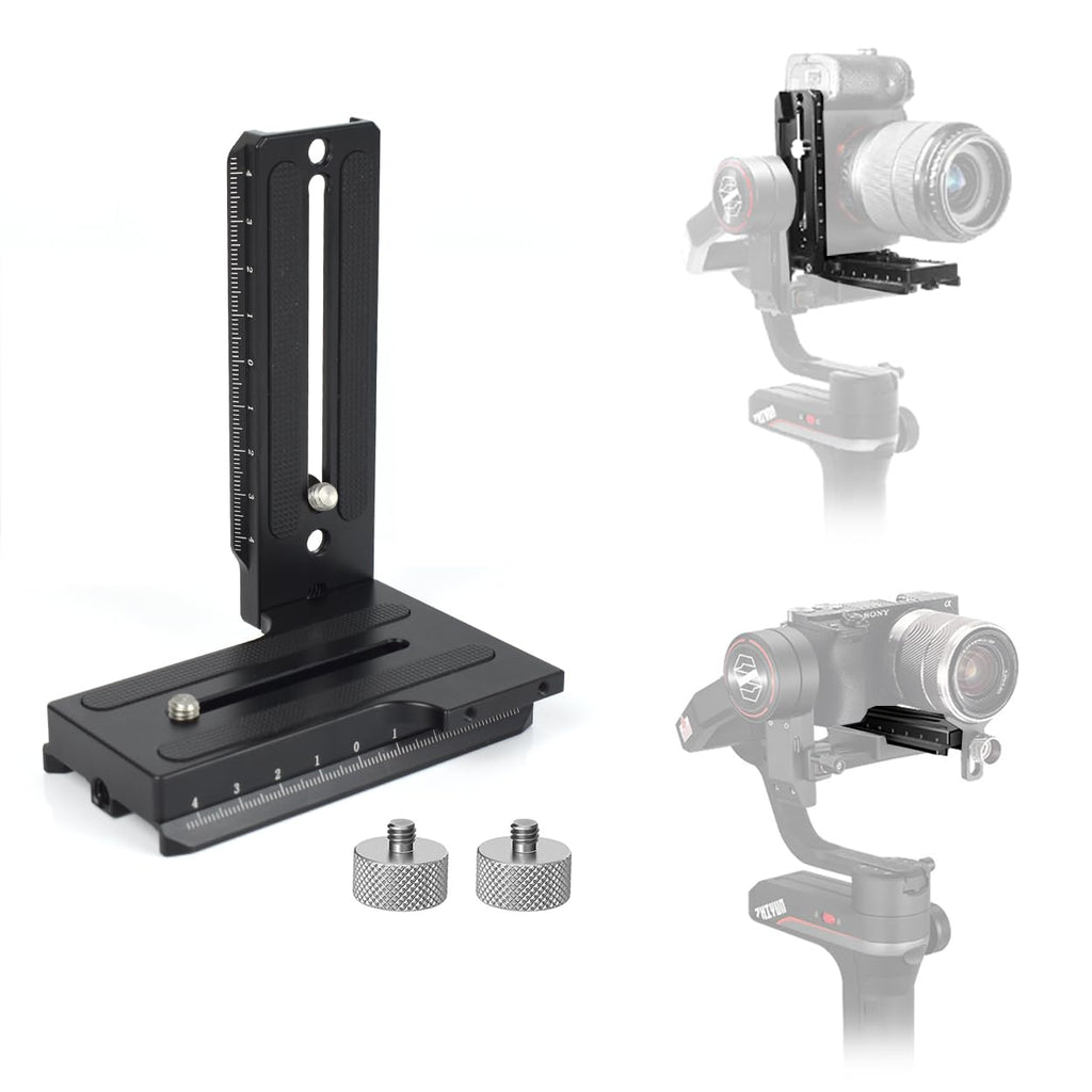 L Bracket Vertical Mount Quick Release Plate for Zhiyun Weebill S Crane 2 3 Gimbal Stabilizer, DSLR Camera, Tripod, Monopod