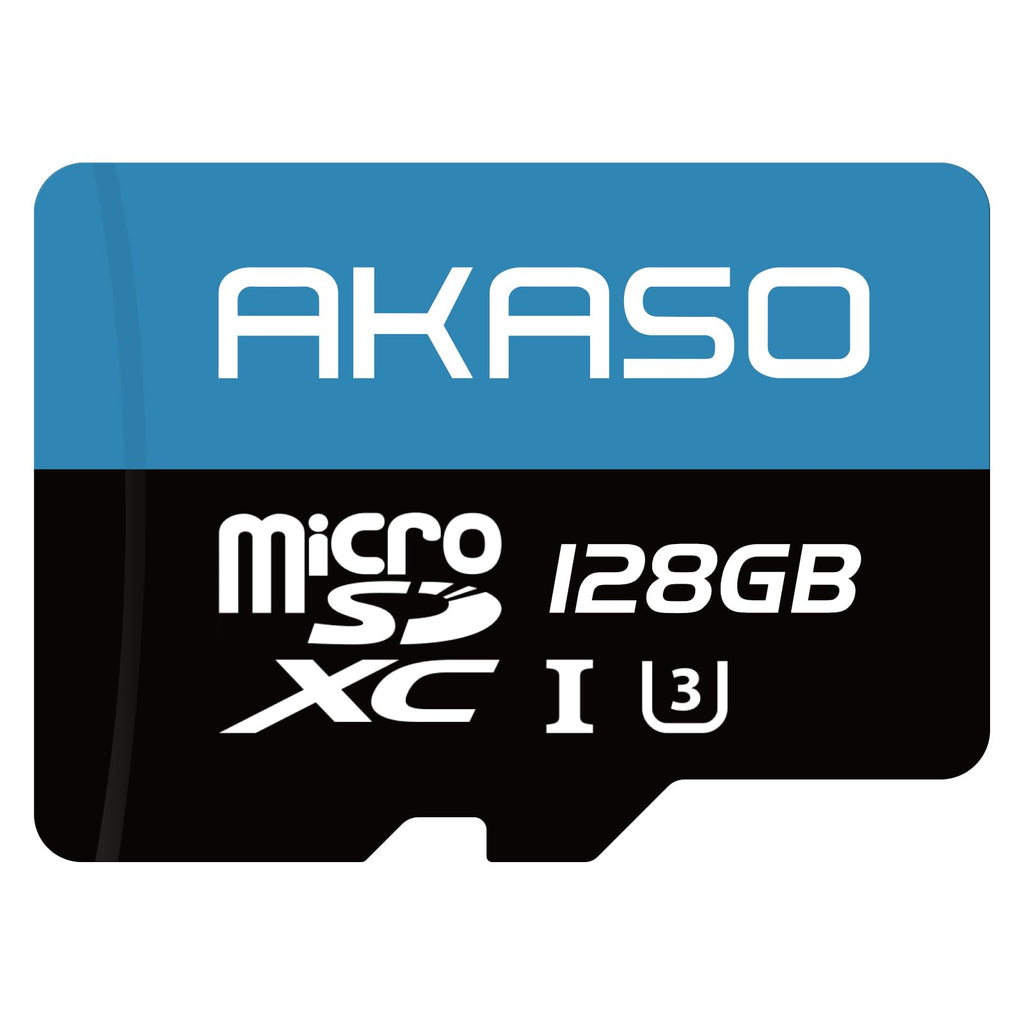 AKASO 128GB microSDXC U3 Memory Card - Up to 100MB/s, UHS-I C10, U3, Full HD, 4K UHD, MicroSD Card