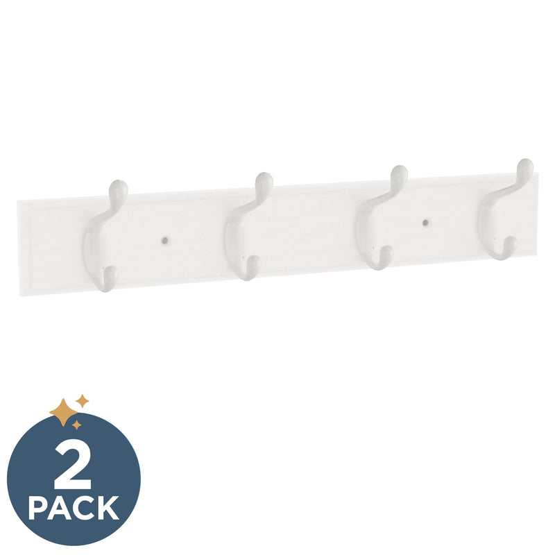 Franklin Brass Casual Curve Wall Mounted Pure White 16 in. Coat Rack, 4 Hooks, B46717K-PWW-C2 1 16" Rail