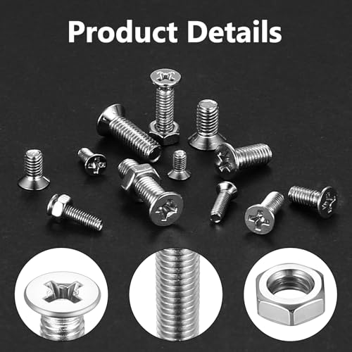 580 Pcs M3 M4 M5 Machine Screws Assortment Kit,Metric Flat Head Screws M3M4M5-580