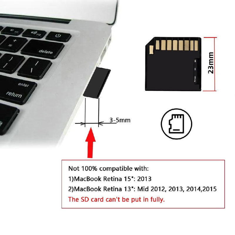 xiwai 5pcs/lot Micro SD TF to SD Card Socket Adapter for Mac Laptop | Memory Card Black Card Kit Low Profile Short Body for Extra Storage Black-5pc