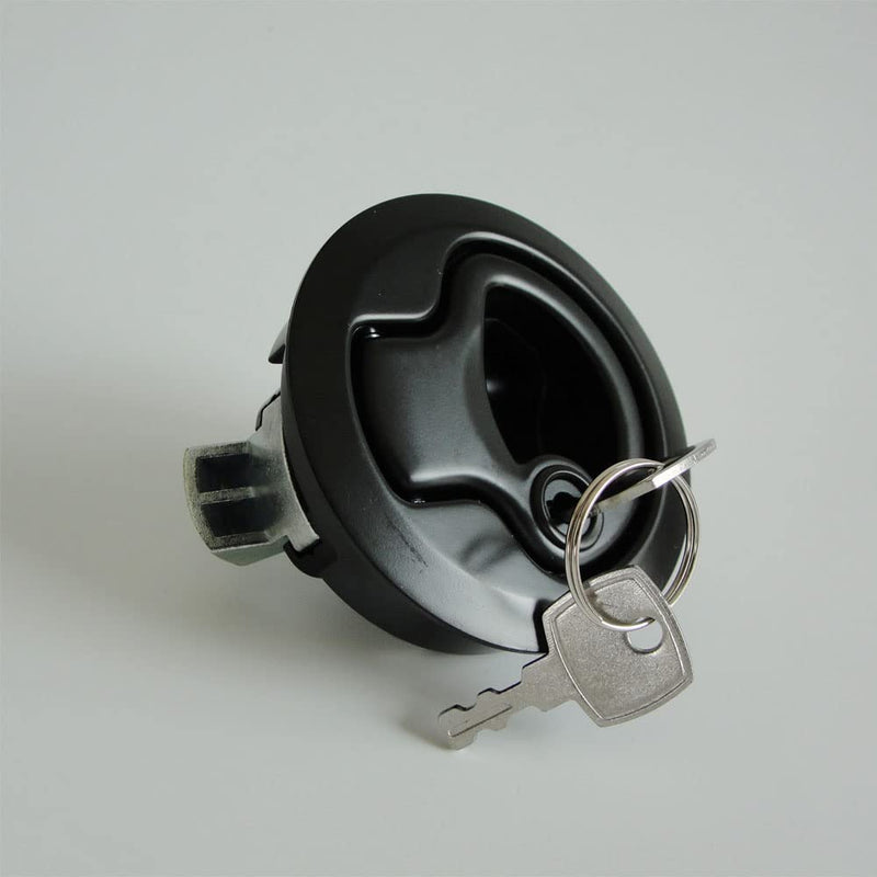 WJSKDQ 4PCS Boat Hatch Handle Round Boat Latches Flush Pull Slam Latch for Boat Hatch Lock Keyed Lock Black
