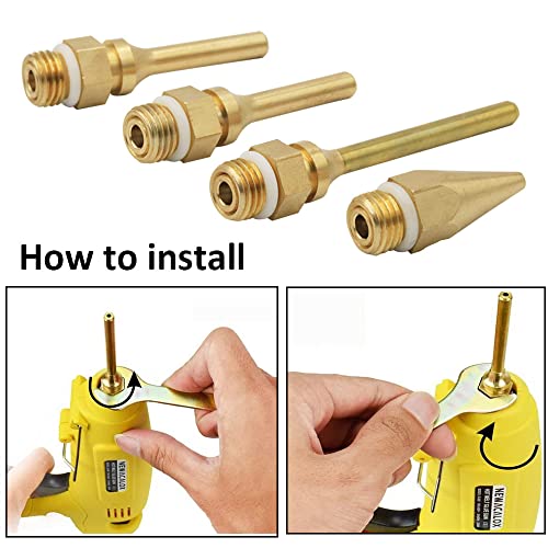 Eyech 4 Pack Interchangeable Hot Glue Gun Nozzles - Assortment Set for Craft & Repair - 2.0x70mm, 2.0x50mm, 2.0x34mm, 3.0x50mm
