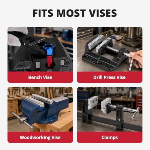 EVIL ENERGY 4" Magnetic Vise Jaw Pads, AN Fittings Vise Jaw Protector Aluminum