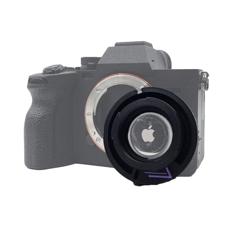 Camera Body Cap with Hidden Tracker Pocket for Apple AirTag and Tile, Fits Sony E-Mount Cameras, BCSEMBC-1