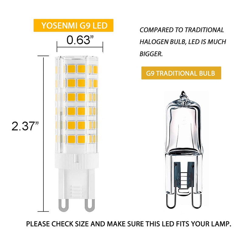 G9 LED Bulb 7W, 60W G9 Halogen Bulb Equivalent, 650LM, AC 100V-240V, Daylight White 6000K, Non-Dimmable G9 Bulbs for Home Lighting, 12-Pack 7w 6000k Daylight White
