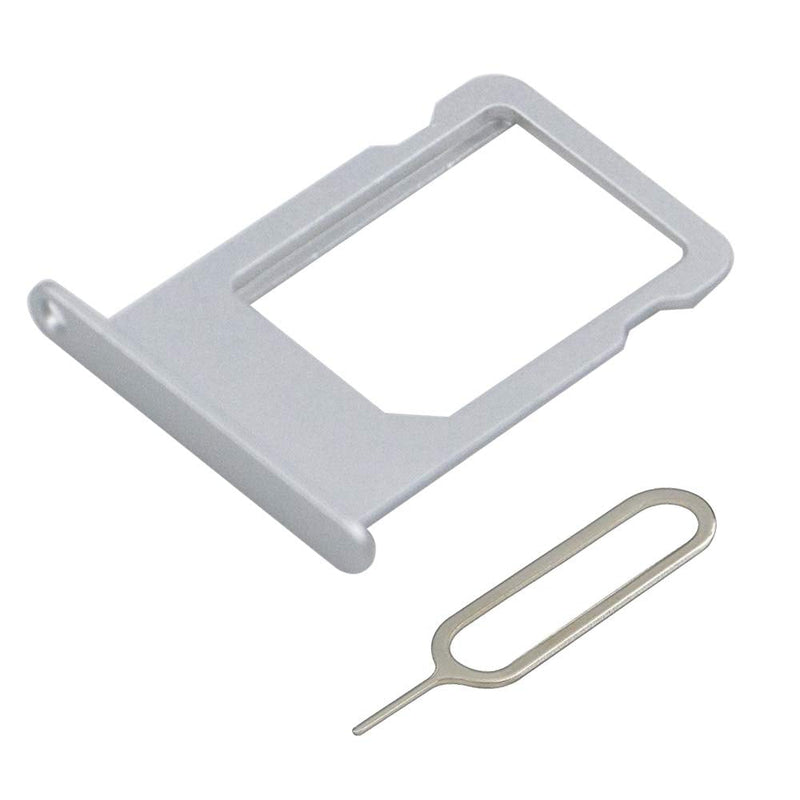 MMOBIEL SIM Card Slot Tray Holder Replacement Compatible with iPhone 5S/SE 2016 - Incl. SIM Pin - Silver