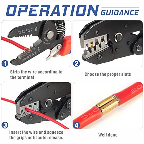 Non-Insulated Terminals Ratcheting Crimper Tool for U-Shape Copper Terminals WKS-0560B