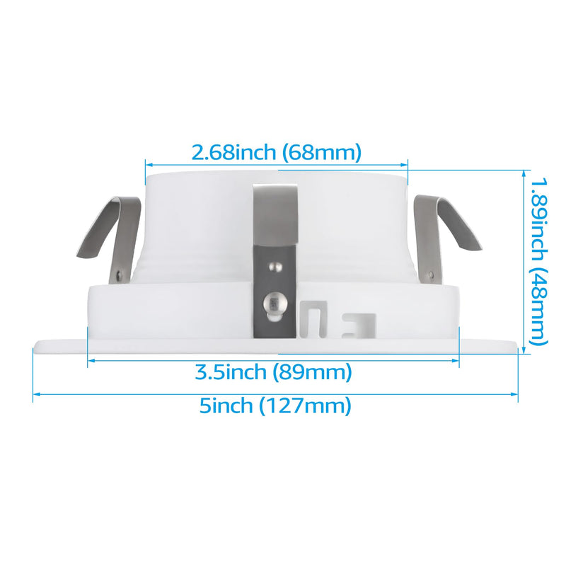 TORCHSTAR 4 Inch Classic White Recessed Light Trim, Metal Step Baffle Trim, Fit Halo/Juno Remodel Recessed Housing, 4 Inch Can Light Trim for PAR16, PAR20, BR20, White, Pack of 6