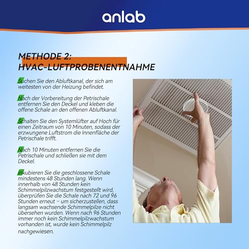 anlab™Mold Test Kit for Home - Do It Yourself Home Mold Detector | Test HVAC System | Home Surfaces | Indoor Air Quality Testing Kit - Identification Guide Included - Sealed Separately (Items of 6) 2