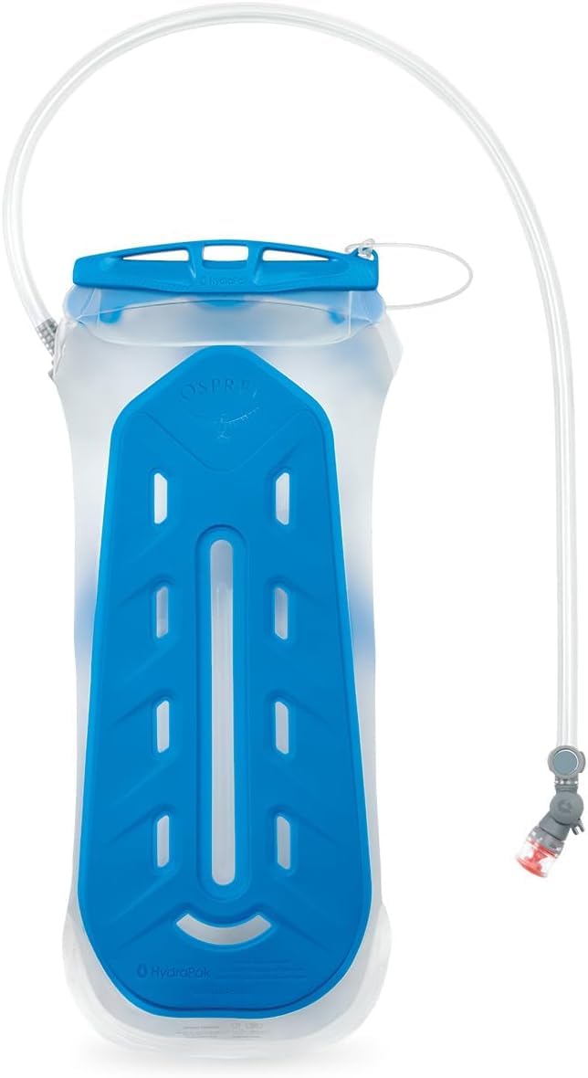 Osprey Hydraulics Backpack Water Reservoir with Bite Valve - BPA-Free, Leakproof Hydration Bladder with QuickConnect and Slide-Seal - Compatible with Most Hiking and Biking Packs, Clear 2L