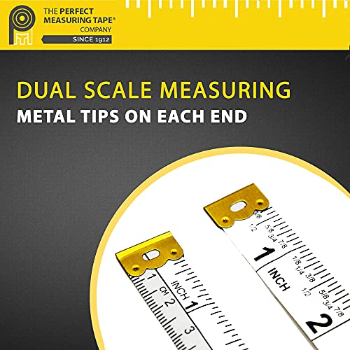 Perfect Measuring Tape All-Purpose 60 Inch Double Sided Fractional Inches and Millimeter/Centimeter Tape Measure TR-16-frac (60 inch White) (Pack of 3) 1.6 m (Pack of 3)