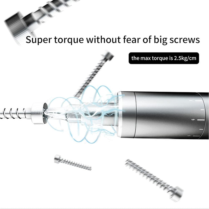 Mini Electric Screwdriver Small Portable Cordless Rechargeable with High Precision Torque Adjustable 24 Bits for Iphone Ipad Watch Camera Laptop Smartphone Macbook