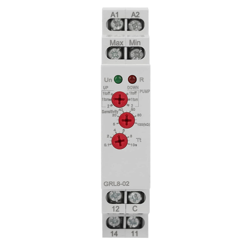 GRL8 02 Liquid Level Control Relay Water Level Controller 10A AC DC 24V 240V, Liquid Control Relay GRL8 02 Pool Water Level Controller with DIN Rail Mount