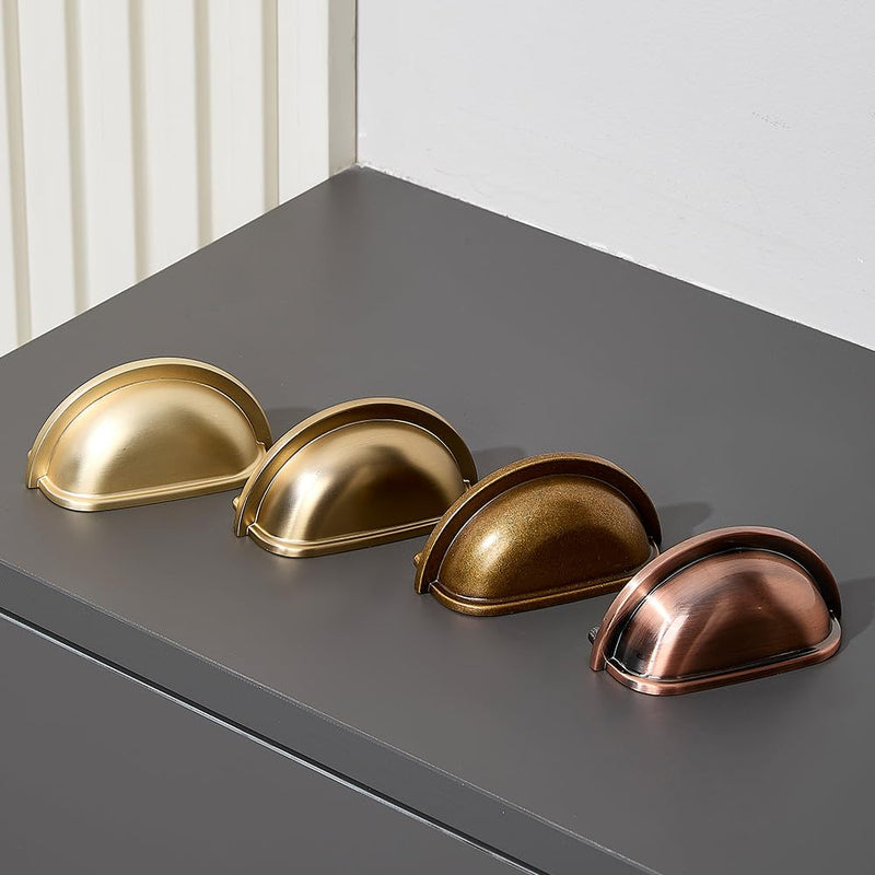 HARPOON Kitchen Cabinet Pulls, 3" Inch Bin Cup Drawer Handles - 10 Pack of Kitchen Cabinet Hardware (Antique Copper) Antique Copper