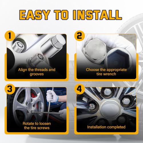 Anti Theft Wheel Lock Lug Nut Set M12 x 1.5 Compatible with Toyota Camry Tacoma Corolla Highlander Avalon RAV4 Sienna Venza Celica Prius Matrix CHR Mirai Lexus RX350 IS250 ES350 NX200T, 00276-00900