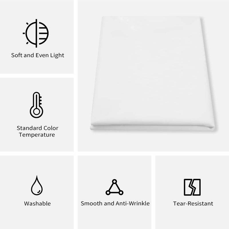 Meking Diffusion Fabric Light Silk White Seamless Nylon 4.3 x 1.8 Yard /4 x 1.7M Foldable Diffusion Sheet for Light Tent, Strobe Light, Lighting Light Modifier and Other Photographic Equipment 4 Yard x 67 Inch