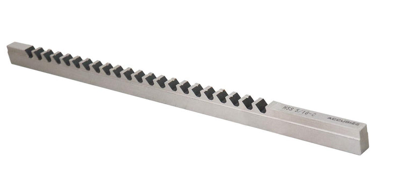 Accusize Industrial Tools - 5/16'' to C, Hss Keyway Broach, Fractional, Imperial, 5000-0020 | 0.3127-0.3137 Tolerance, 3/8 in x 11-3/4 in, 25/64 in to 2-1/2 in Cut Length, 1 Shim 5/16 in -C