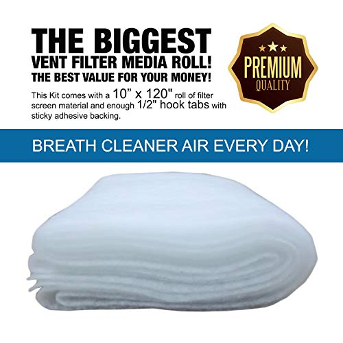 NORTHWEST ENTERPRISES Air Vent Filter Kit 120"x10", Cut to Fit