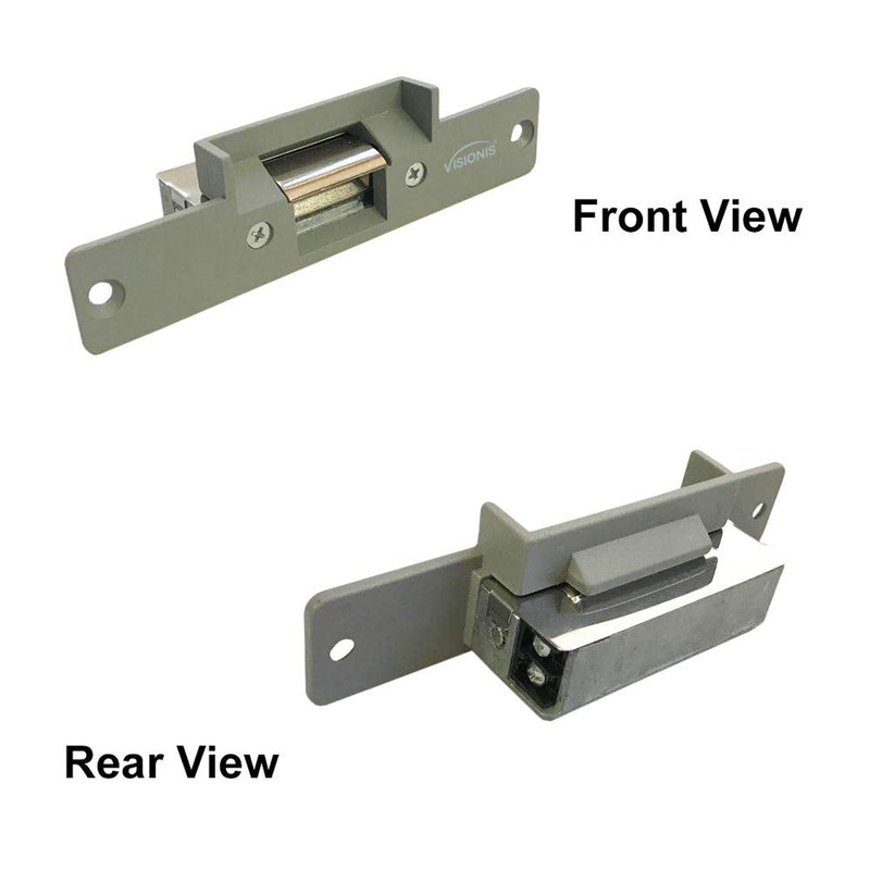 Visionis VIS-EL100-FSE 770lbs Stainless Steel Electric Door Strike Lock for Wood and Metal Doors 12V Fail Secure Normally Open