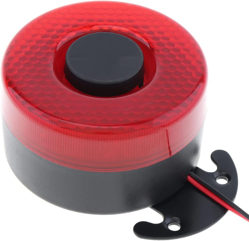 Car Back-up Alarm, 12V/24V 105dB Reverse Beeper Backup Alarm Vehicle Auto Back Up Horn Car Reverse Alarm Buzzer Siren with Light Red
