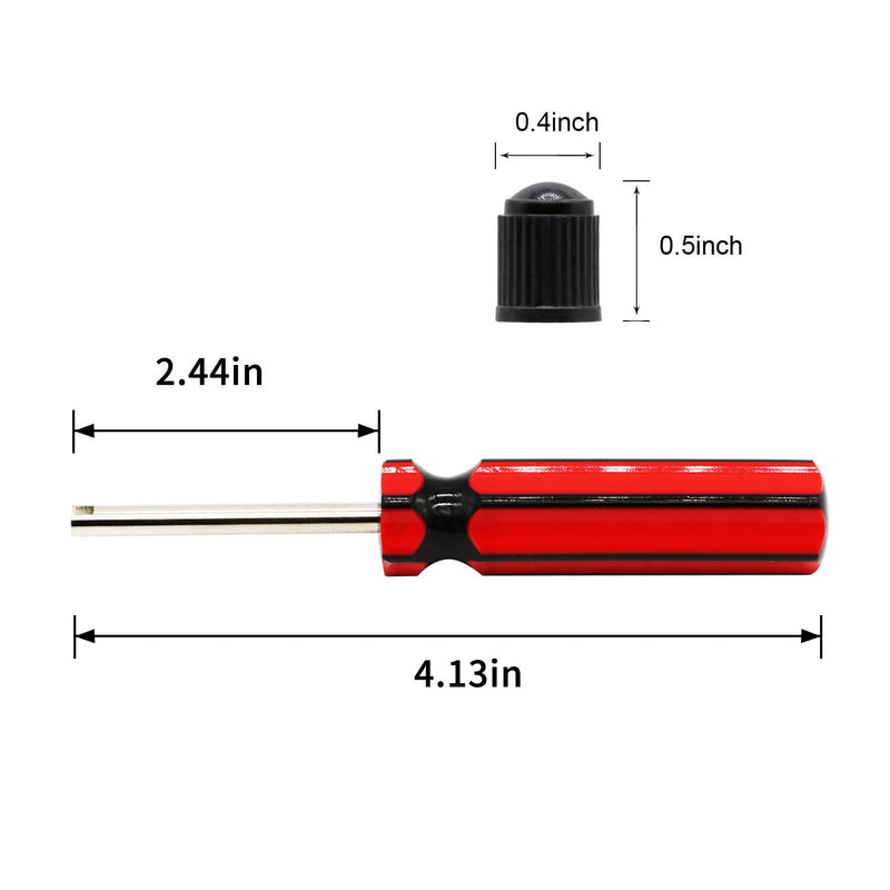 20 Pcs 6523339 Valve Core Removal Tool w/ 8 Tire Valve dust Cap Automotive Car Motorcycle Truck Bike Screwdriver Valve Stem Core Remover Tire Repair Install Tool