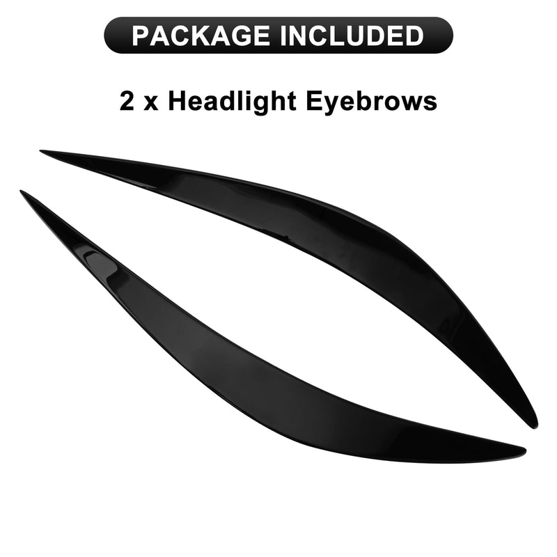 Glossy Black Q50 Eyelid, PSLER Headlight Eyelids Headlight Eyebrows Trim Front Headlight Cover Eyebrow Decoration Front Lamps Sticker Compatible with Infiniti Q50 2014 2015 2016 2017 2018 2019-2024