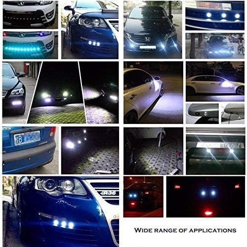 LEADTOPS Eagle Eye LED Lights, 10-pack DIY 12V Ultra thin 23mm Eagle Eye Bulb Fog Tail DRL Daytime Running Lights White Kit for Car Motorcycle (White, Black) White light -B