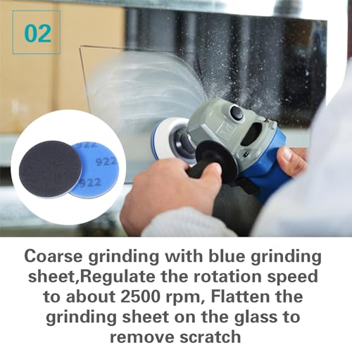Glass Repair Kit Grinding Polishing Abrasive Disc Mesh Net Sanding Pads Kit for Glass Scratch Removal3Pcs/Pack (6 inch) 6 inch