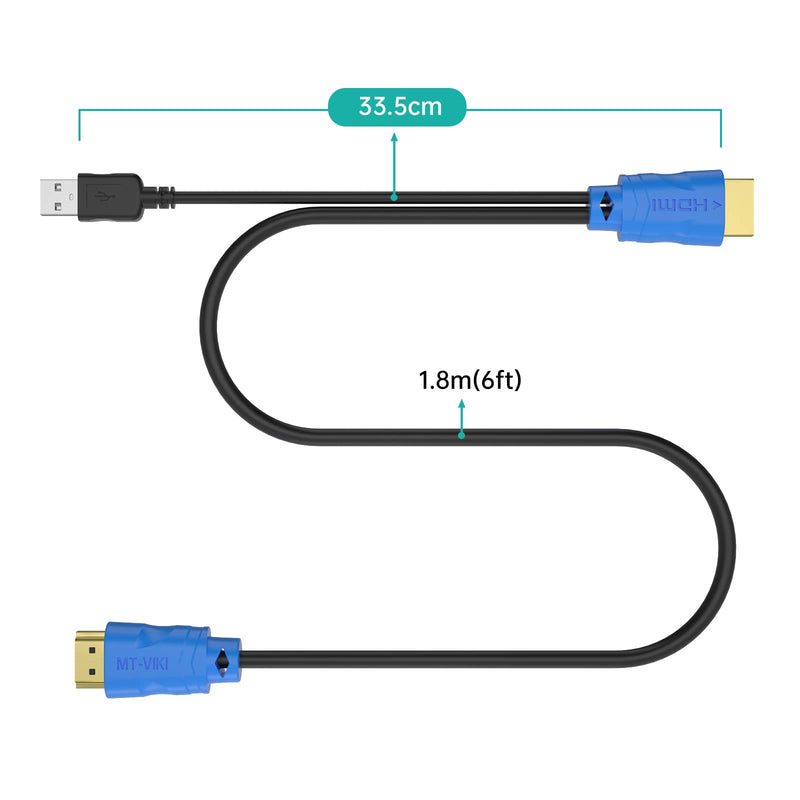 MT-VIKI 2in 1 USB HDMI KVM Cable 1.8m/ 6ft for USB KVM Cable HDMI