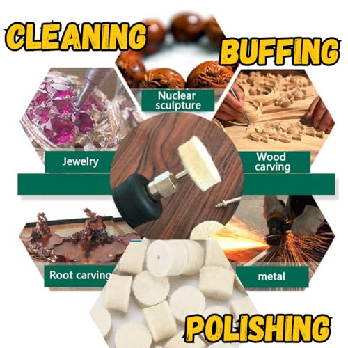  [AUSTRALIA] - Drilax 100 Pc 1/2 Inch Polishing Buffing Wheel Kit, Thick Felt Pads with Mandrels, Rotary Tool Accessories Compatible with Dremel for Jewelry Metal Cleaning Deburring Finishing (Pack of 2) 1/2 Inch (200 Pack)