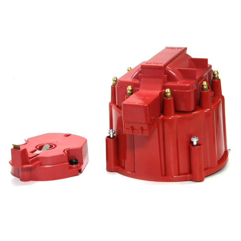 Red Male HEI Distributor Cap and Rotor for K549 SBC 283 305 307 327 350 400 BBC 454 396 427 Distributor Cap Assembly