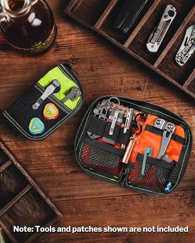VIPERADE VE10 EDC Pouch Small Multitool Pocket Pouch with DIY Patche Area Hot Lime