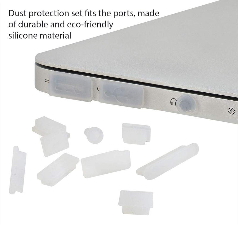 Homy Full Protection Kit for MacBook Air 13 inch 2017 or Earlier: 2x Matte Screen Protector + Keyboard Skin Touch ID + 2x Anti-Spy Camera Slide Cover + Dust Plugs + Trackpad Cover, for A1369 / A1466.