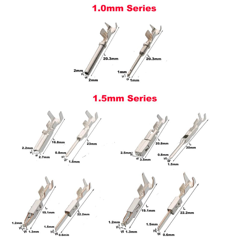 500Pcs Connector Pins Kit Terminal Pin Automotive Car Electrical 1/1.5/1.8/2.2/2.8/3.5mm Pins Male&Female Wire Pins, Wire Seals, Removal Tool kit…