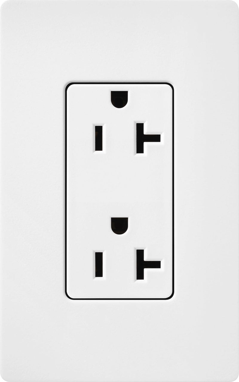 Lutron SCR-20-SW Satin Colors 20-Amp Receptacle, Snow
