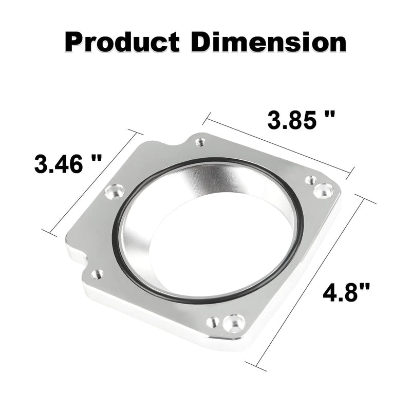 LS Throttle Body Adapter 92mm Compatible with LS1 3 Bolt Intake Manifold to LS3 4 Bolt Replacement for 551513 LS6 LS LR4 LQ4 LS6 L59 LQ9 LM4 L33 LSX 4.8L 5.3L 5.7L 6.0L