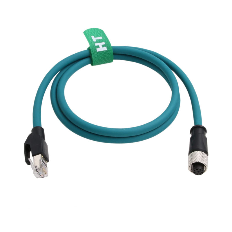 Ethernet Cable M12 A-Code 8-pin Female to RJ45 for Turck Actuator Sensor Fieldbus Profibus Network Factory Automation Application Computer 1m 1 m