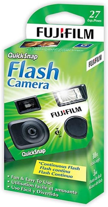 Fujifilm QuickSnap Flash 400 Disposable 35mm Camera • 4 Pack • 4 Hand Straps • 2 BluebirdSales Microfiber Cloth, Green, 7033661