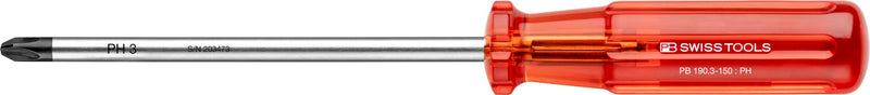 PB Swiss Tools Phillips Screwdriver Set PB 1562.CBB | 100% Swiss Made | 4-Piece Screwdriver Set with Classic Grip, Size PH0 PH1 PH2 PH3