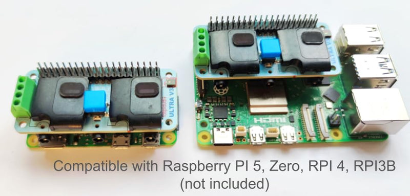 RASPIAUDIO Audio DAC Hat Sound Card for Raspberry PI5 All Models Pi5 / Pi Zero / Pi4/ Pi3B / Pi3B+ / Better Quality Than USB (Ultra++) Plug and Play no Driver blue