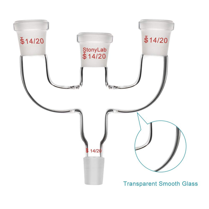 stonylab 4 Way Claisen Distillation Adapter with 14/20 Joints Connecting Adapter Lab Supply