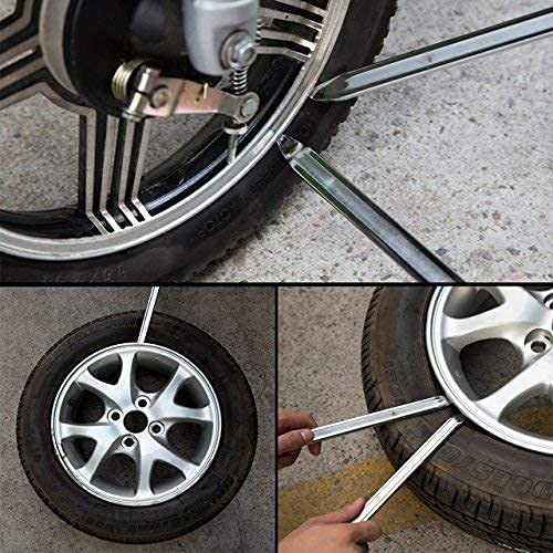 Tire Iron Spoons Changing Tire Lever Bar Set Repair Tool Kit Tyre Changer Remover Heavy Duty Metal Steel for Motorcycle Bike Scooter Bicycle Mower (2pc 11.7 INCH)
