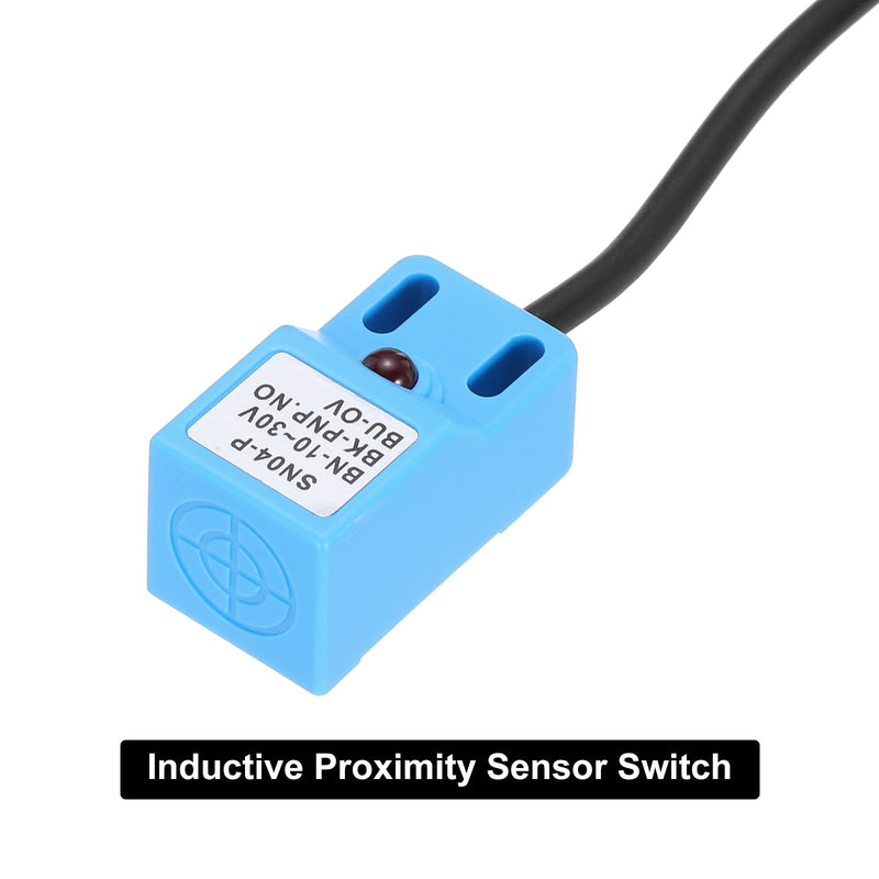 MECCANIXITY Approach Sensor Inductive Proximity Sensor Switch NO Normally Open PNP 4mm Detection Distance, DC 10-30V SN04-P, 3.9ft, 5Pcs