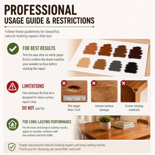 Wood Filler Sticks 15 Colors, Wood Putty Stick for Furniture Repair