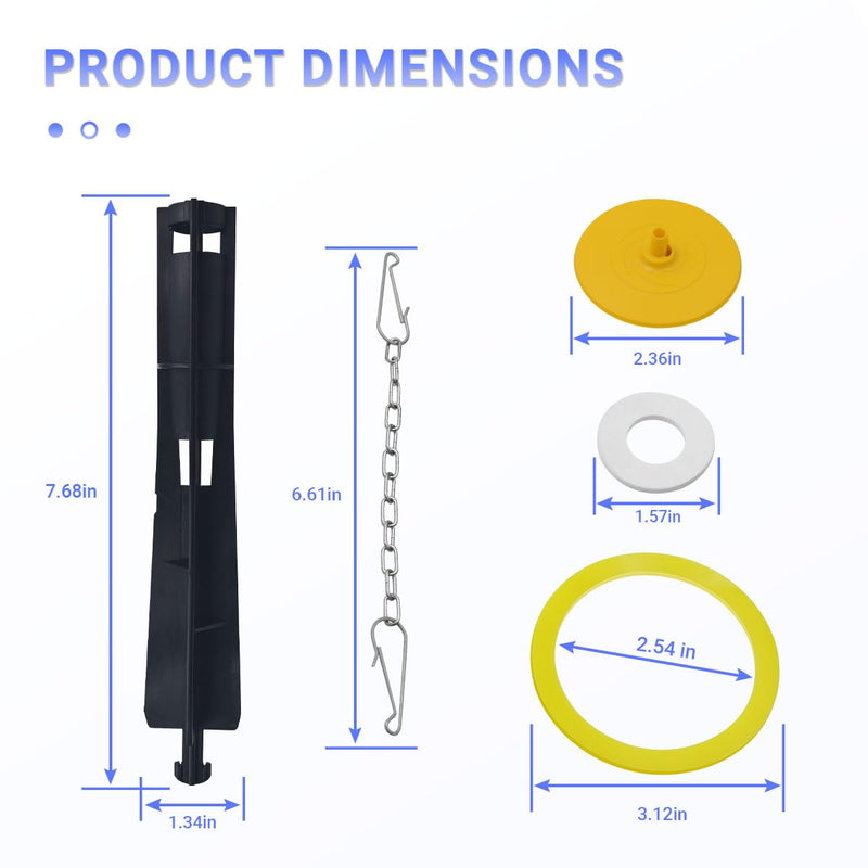 GP1229656 Canister Flush Valve Repair Kit Compatible with Kohler K-1188999, K-1188998 Single Flush Toilets (Includes Cap, Center Guide, Chain & Seals) for AquaPiston Systems