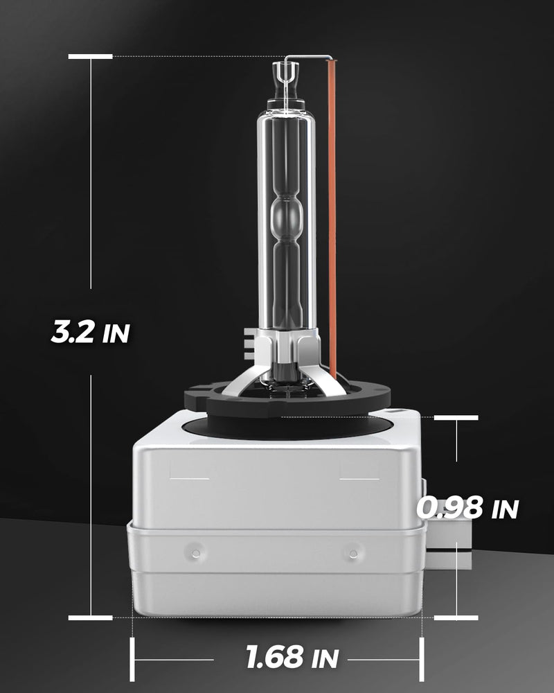 Torchbeam D3S HID Bulbs, 6000K Cool White, High/Low Beam, Xenon Bulbs with Metal Stents Base, for 12V Car, Pack of 2 ‎Cool White D3S 6000K