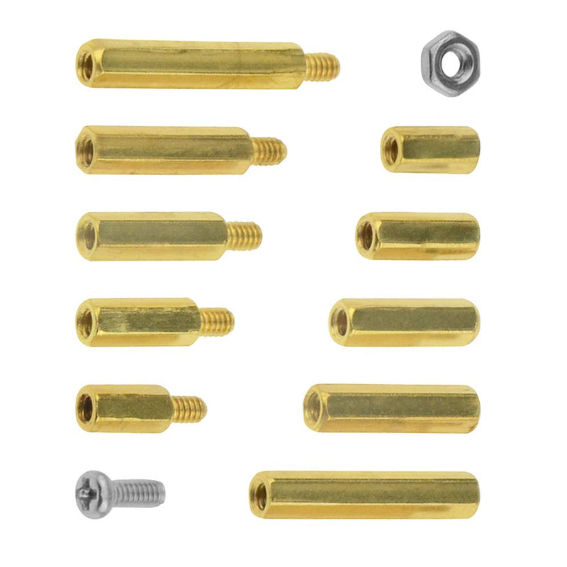 600pcs M2 Brass & Stainless Steel Standoffs, Screws & Nuts Assortment Kit for Electronics Projects