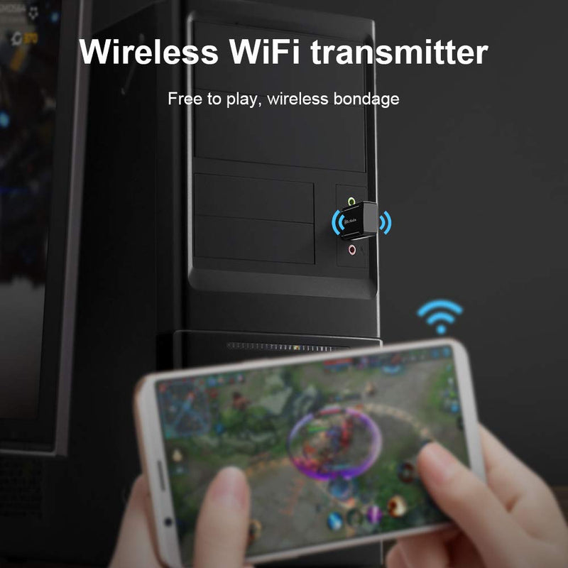 Blueshadow AC1300 USB WiFi Adapter - 2.4G/5G Dual Band Wireless Network Adapter for Desktop Computers PC, MU-MIMO WiFi Dongle, USB 3.0, Supports Windows 11, 10, 8.1, 8, 7, XP/MAC OS 10.5-10.15
