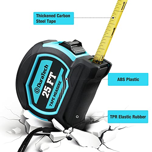 DURATECH 25FT Magnetic Double-Sided Tape Measure, Easy Read Measuring Tape 25 FT 1 Pack